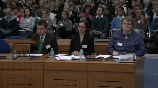 Ms. Hämäläinen and her counsel before the Grand ChamberCredit: ECtHR