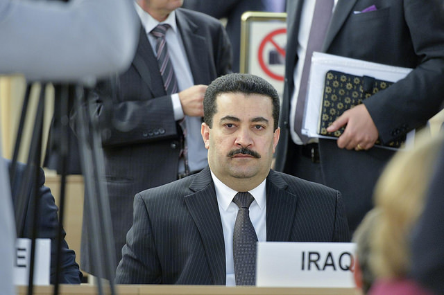 Mohammed Shia' Al Sudani, Minister of Human Rights for Iraq during the special session on Iraq of the Human Rights Council. <br>Credit: UN Photo / Jean-Marc Ferré