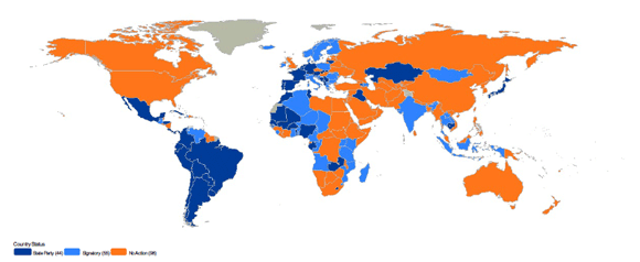States parties and signatories to the International Convention for the Protection of All Persons from Enforced DisappearanceCredit: OHCHR