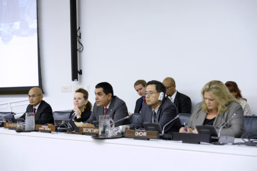 Nassir Abdulaziz Al-Nasser, President of the sixty-sixth session of the General Assembly speaks at Informal meeting of the intergovernmental process on "Strenghening and enhancing the effective functioning of the human rights treaty body system"
